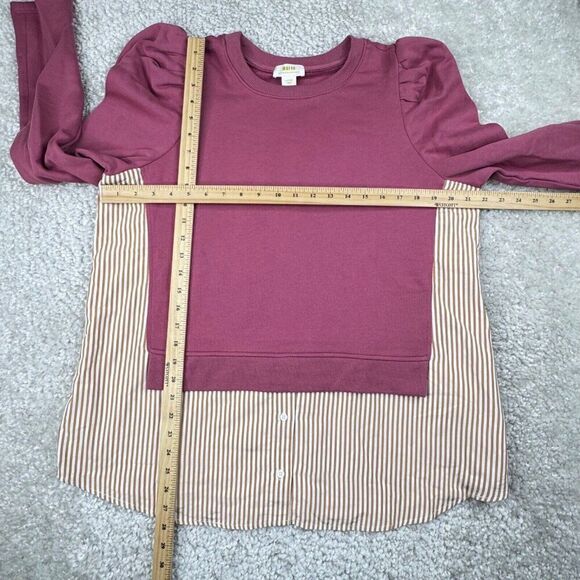 Anthropologie Maeve Pink Layered Tunic Sweatshirt - Picture 8 of 9